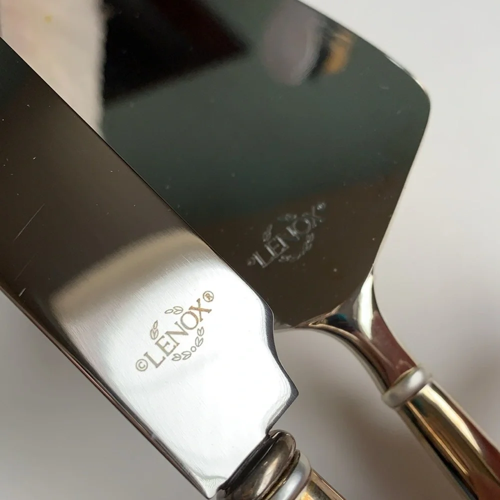 LENOX Like New Forevermore Heart 2 Piece Dessert Set Knife & Cake Serving